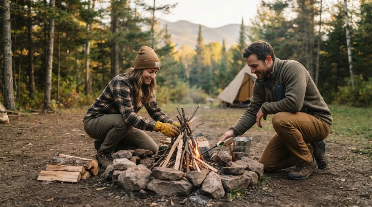 How to Build a Campfire Safely illustration
