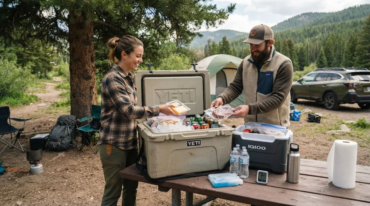 How to Keep Food Cold While Camping illustration