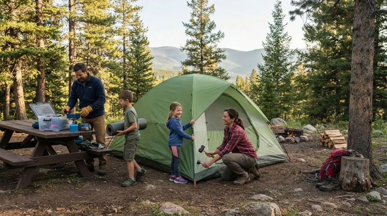 Family Camping Checklist illustration