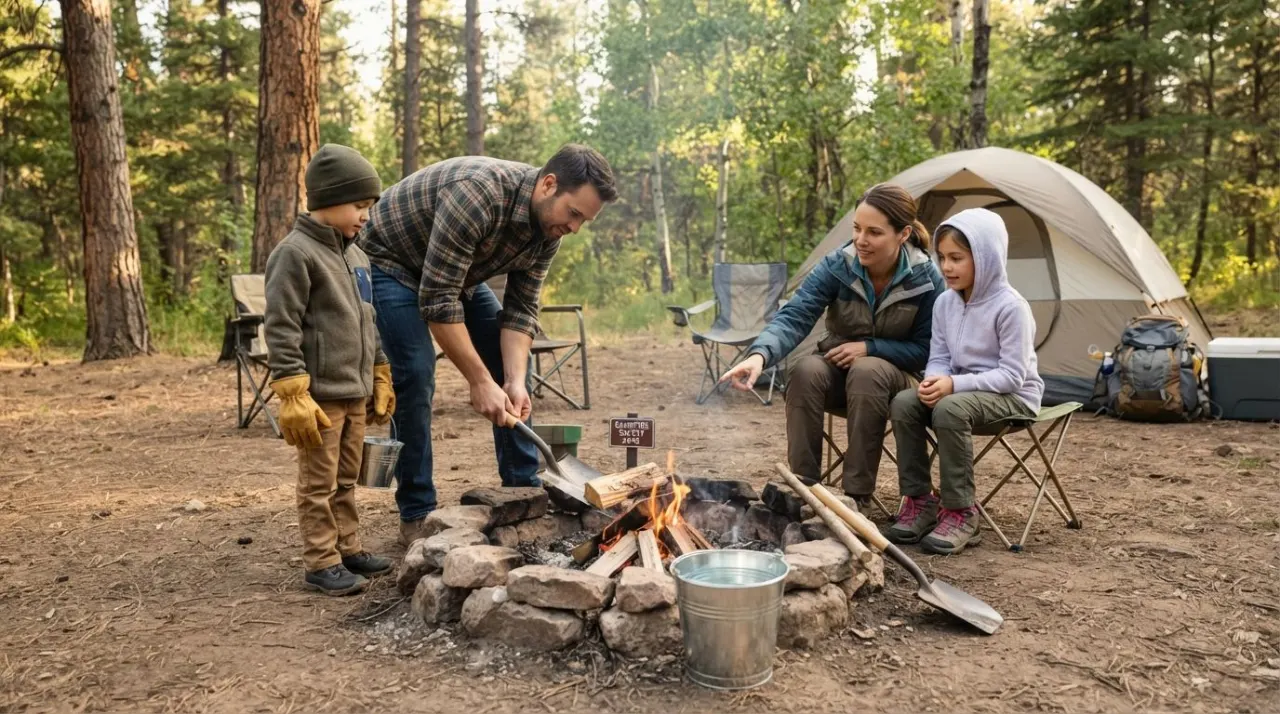 Campfire Safety Tips for Camping illustration