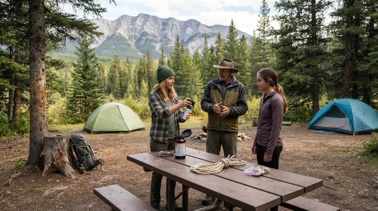 Bear Safety for Campers illustration