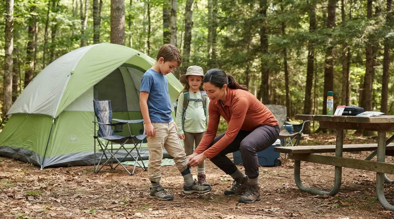 Tick and Bug Safety While Camping illustration
